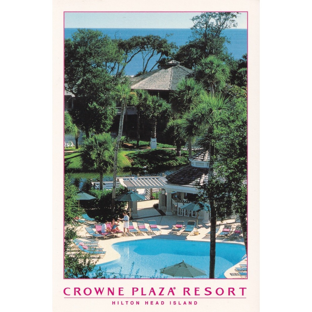 Crowne Plaza Resort Hilton Head Postcard Coastal Travel Chrome Unposted